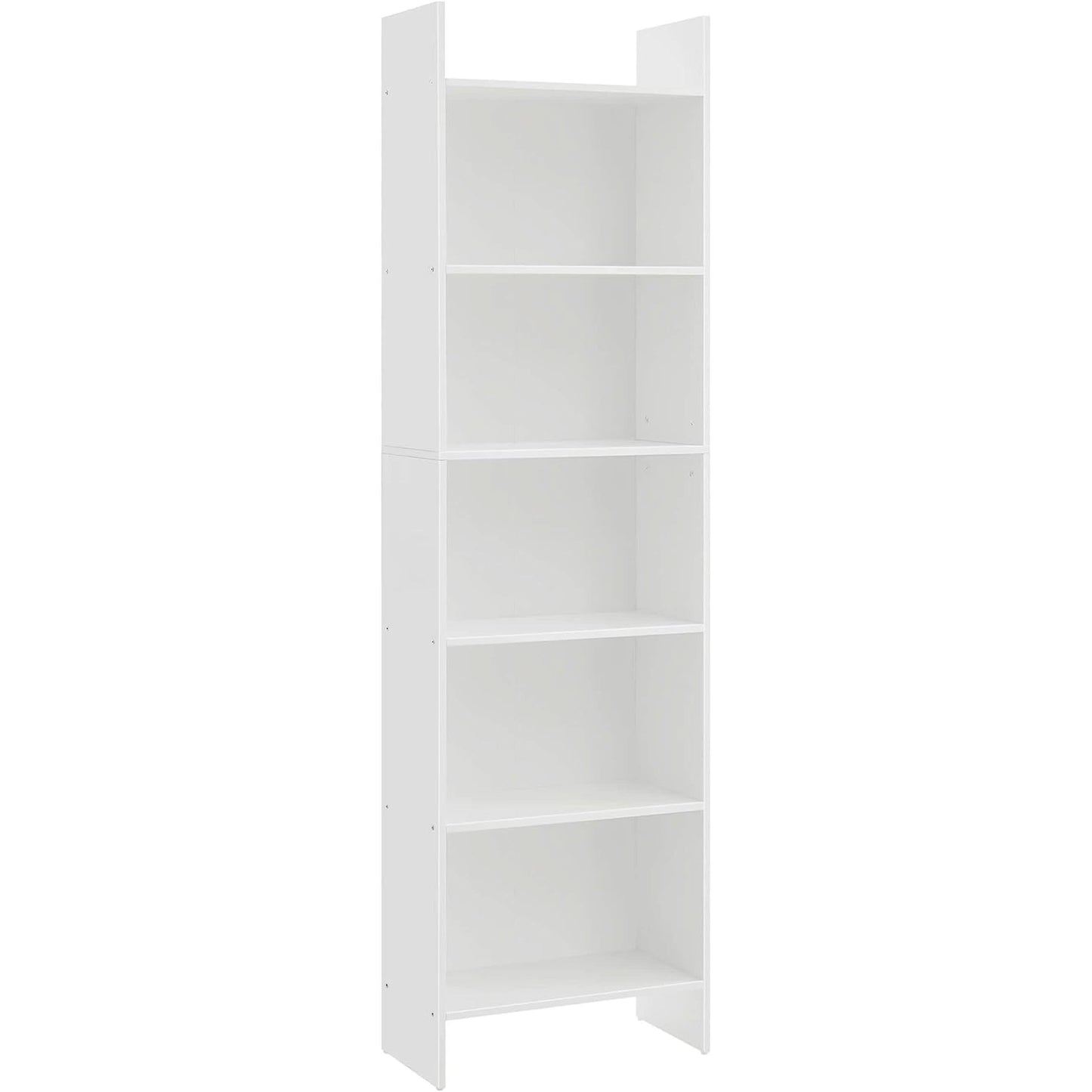 White 6-Tier Bookshelf Anti Tip Design For Home Office