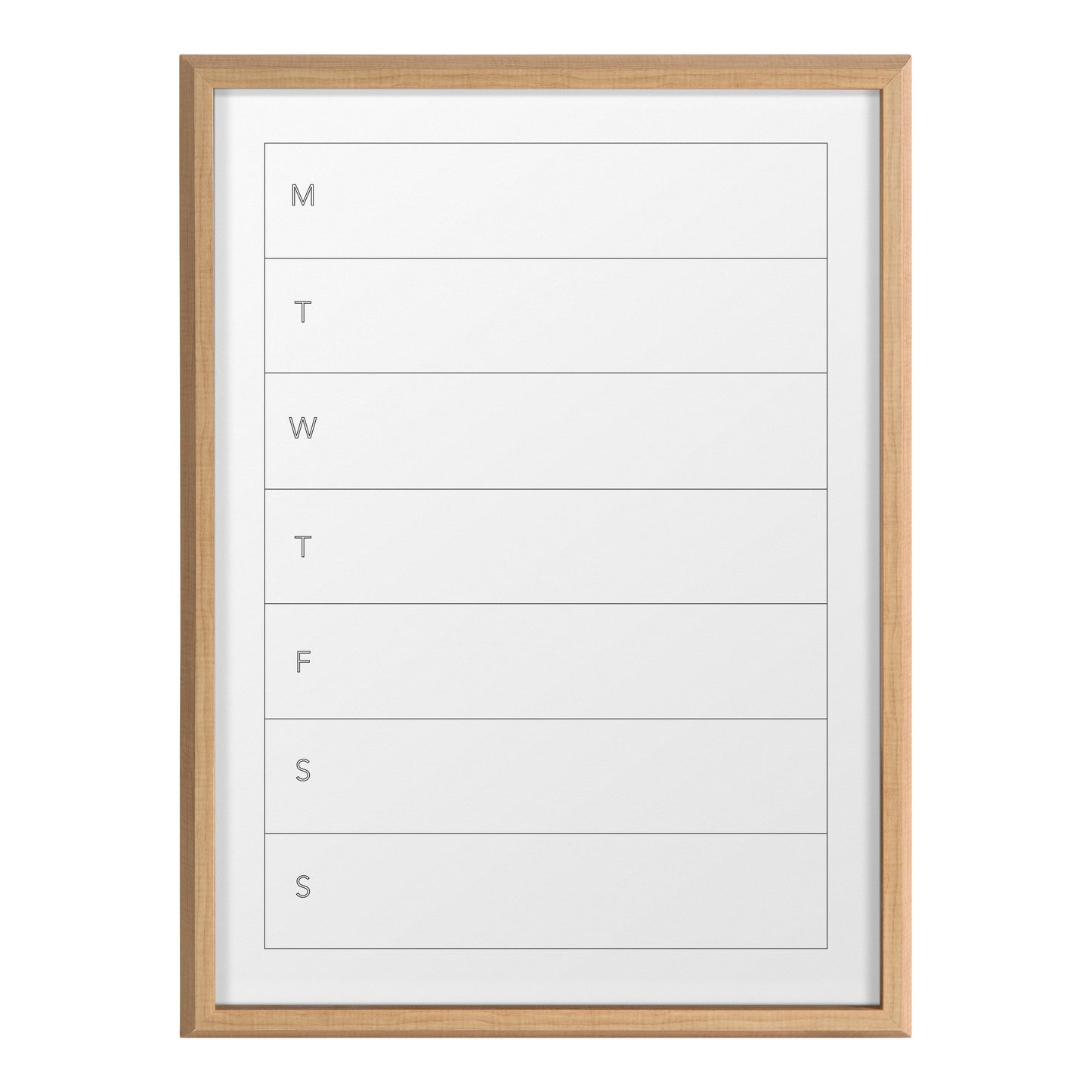 Blake Weekly Menu Framed Printed Glass by The Creative Bunch Studio