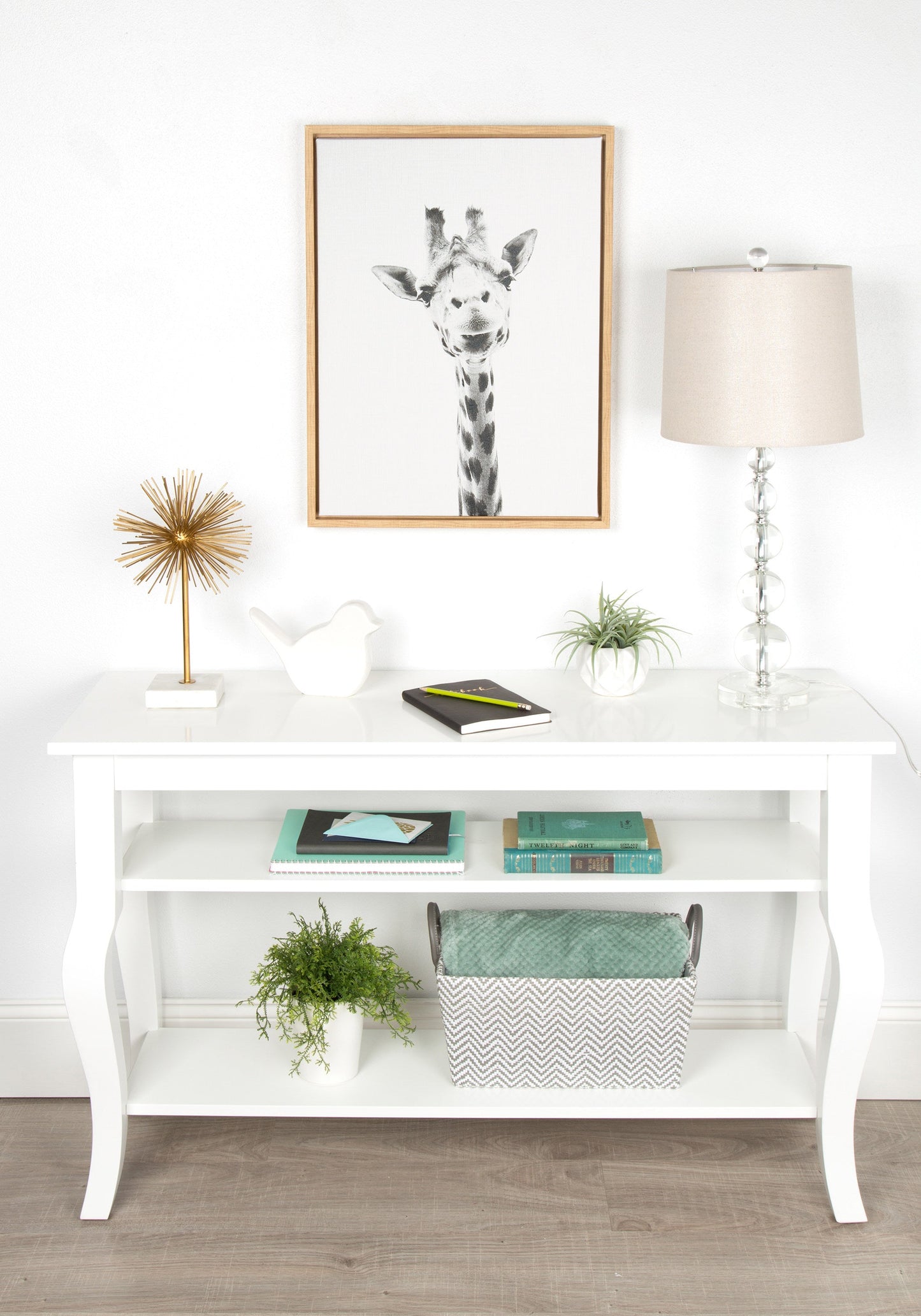 Sylvie Giraffe Framed Canvas by Simon Te of Tai Prints