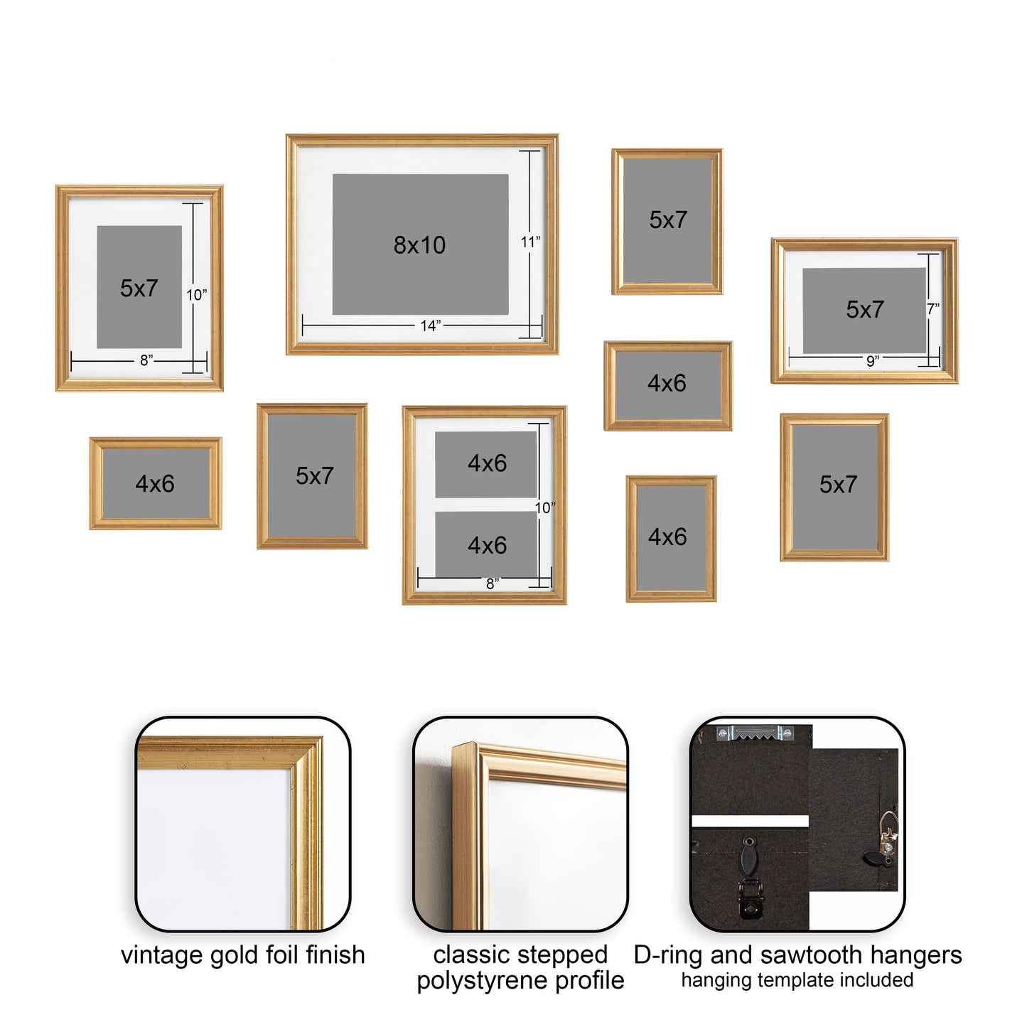 Adlynn Glam Wall Picture Frame Set