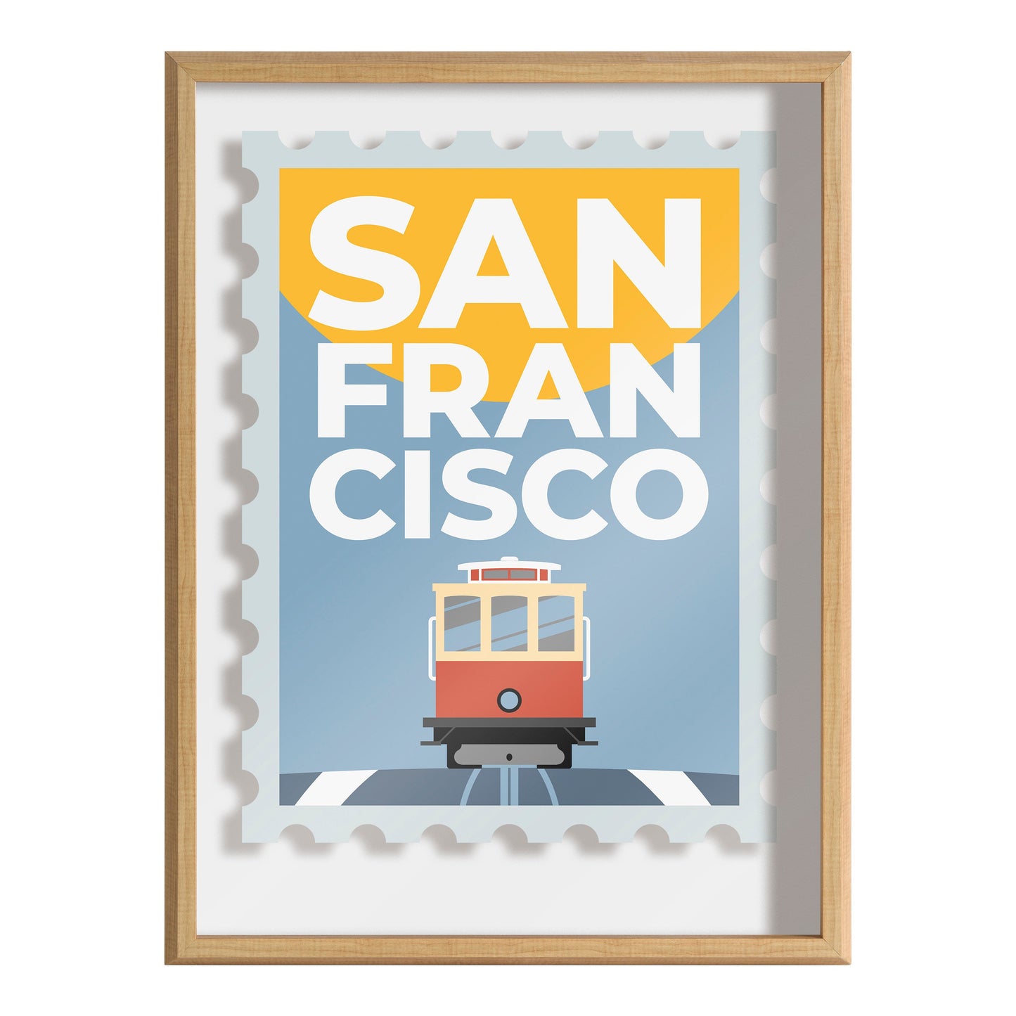 Blake Stamp San Fran Framed Printed Glass by Rocket Jack