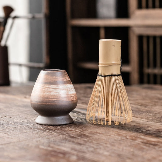 Japanese Ceramic Matcha Tea Bowl Japanese Tea Set Whisk Bamboo Matcha Brush Tea Ceremony Zen
