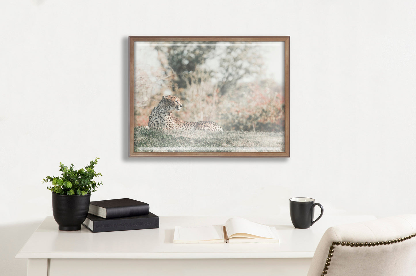 Blake Cheetah Framed Printed Glass by Alicia Abla