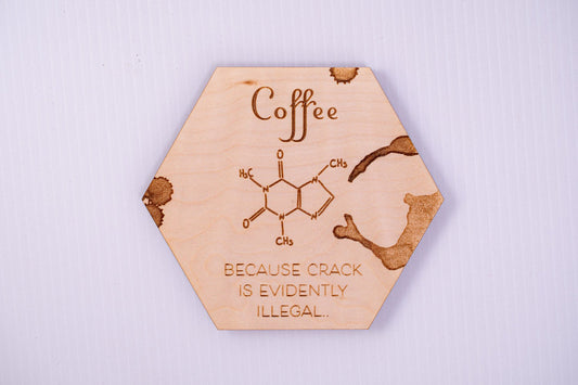 Caffeine. It's what drives us [Wood Coaster]