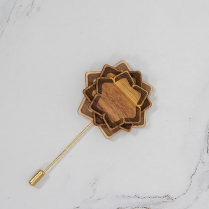 Wood Brooch | Layered Lotus