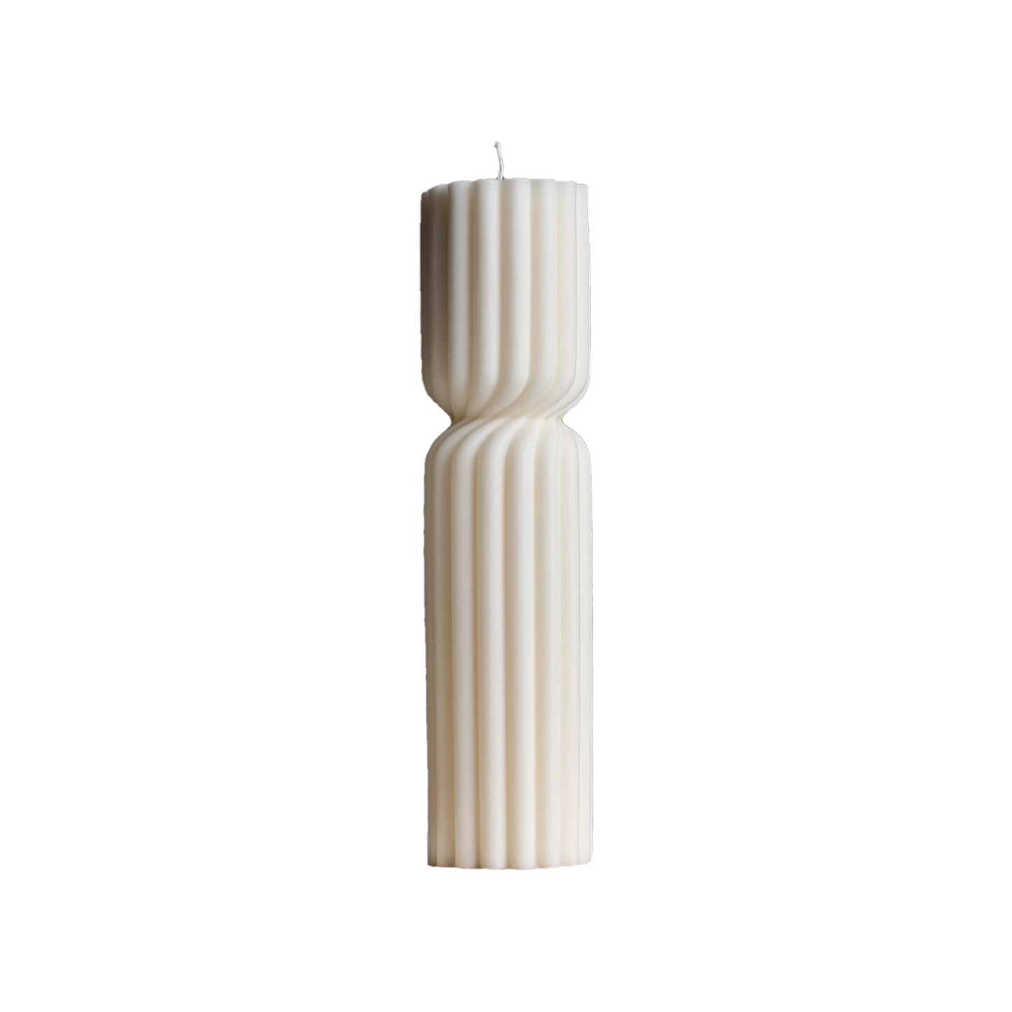 Fluted Hourglass Pillar Candle