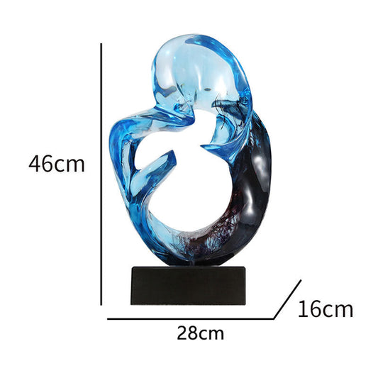 Transparent Resin Glass Art Sculpture – Modern Sculptural Ornament