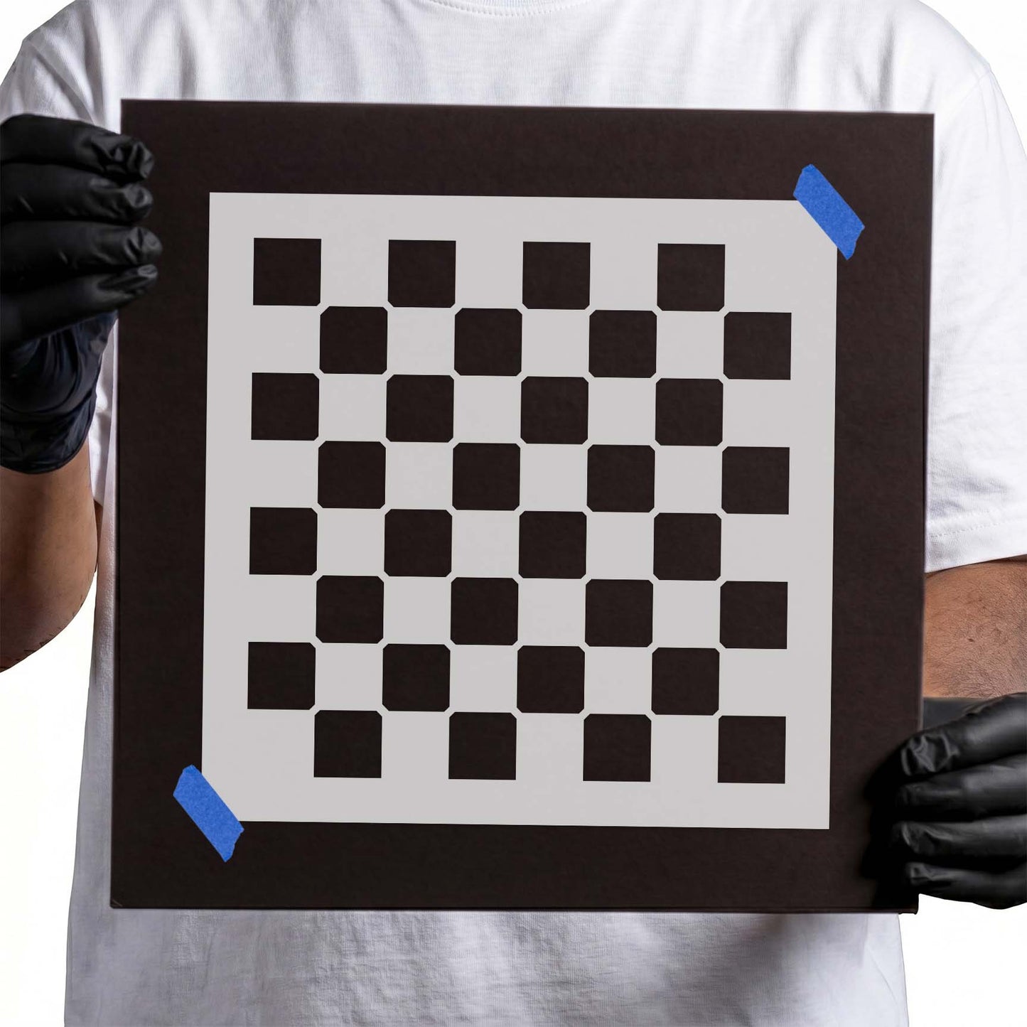 Checkerboard 8x8 Squares Stencil