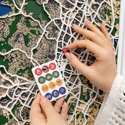 Wooden Map Pins - Lifestyle Icons