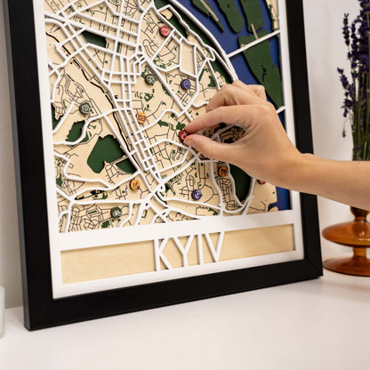 Wooden Map Pins - Lifestyle Icons