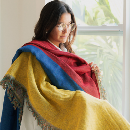 Colombia Flag Woven Throw Blanket
