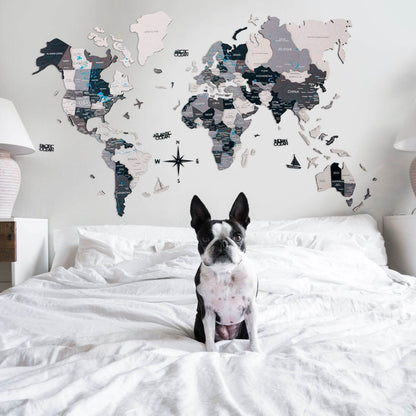 3D Wooden World Map Nordik (for US only)