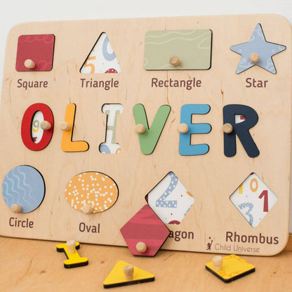 Colorful Shape Name Board