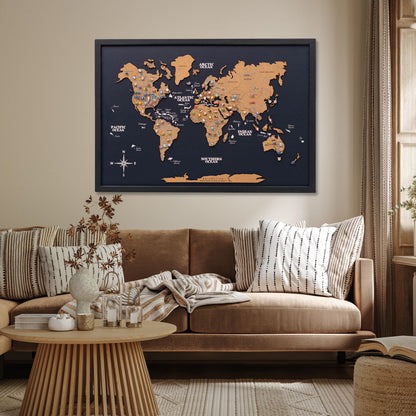 Cork Panel World Map