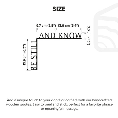 Wooden Corner Quote – Be Still and Know
