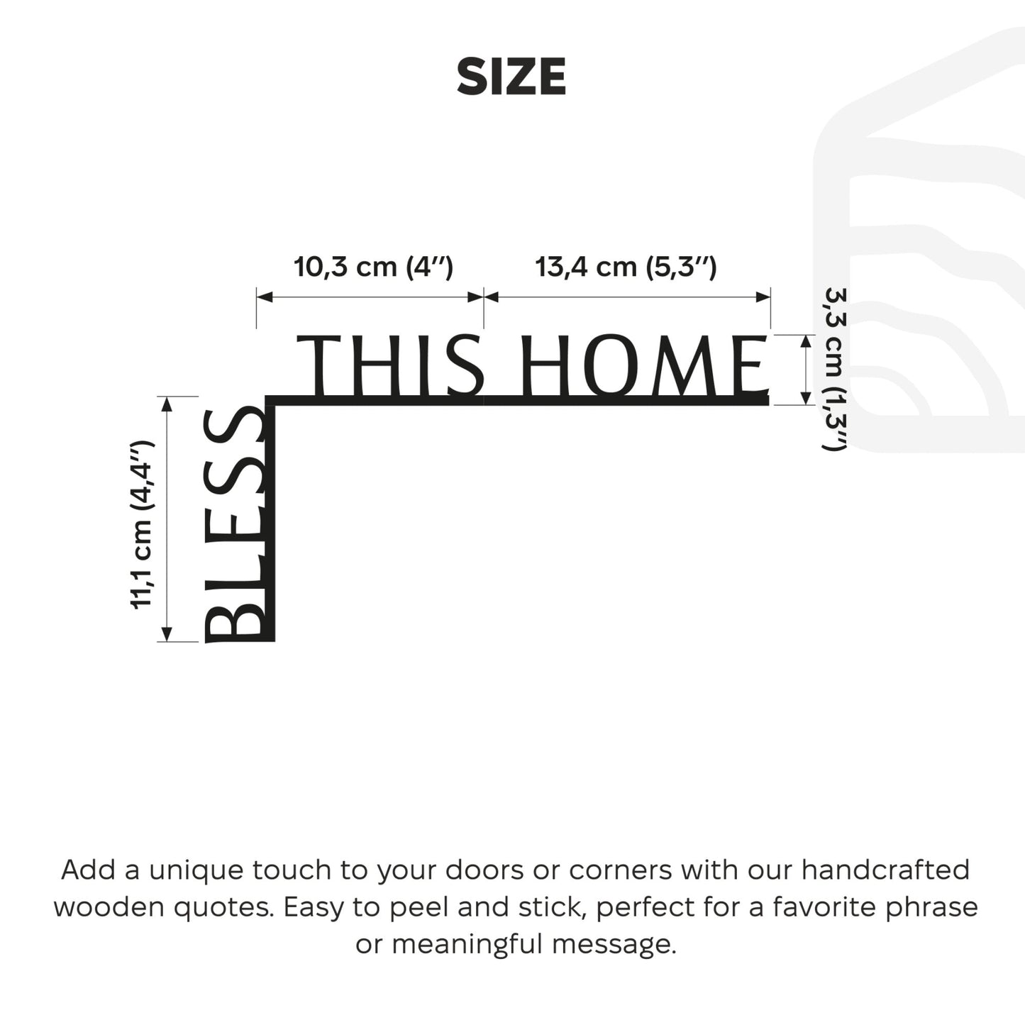 Wooden Corner Quote – Bless This Home