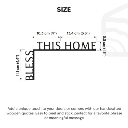 Wooden Corner Quote – Bless This Home