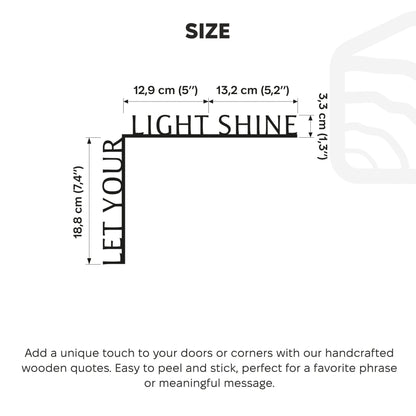 Wooden Corner Quote – Let Your Light Shine