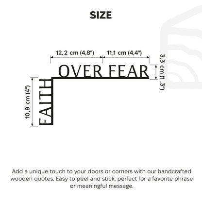 Wooden Corner Quote – Faith Over Fear