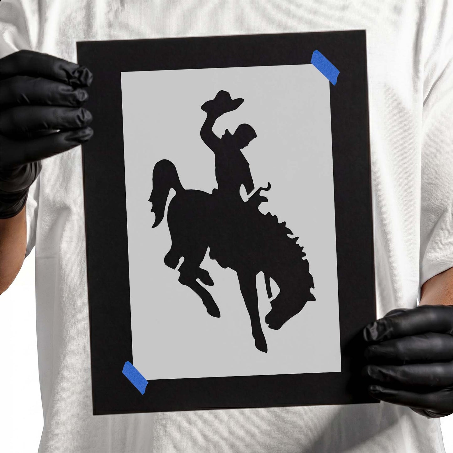 Cowboy on a Horse Stencil