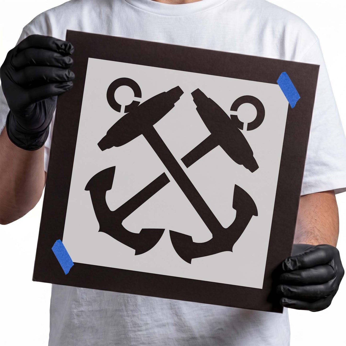 Crossed Anchors Stencil
