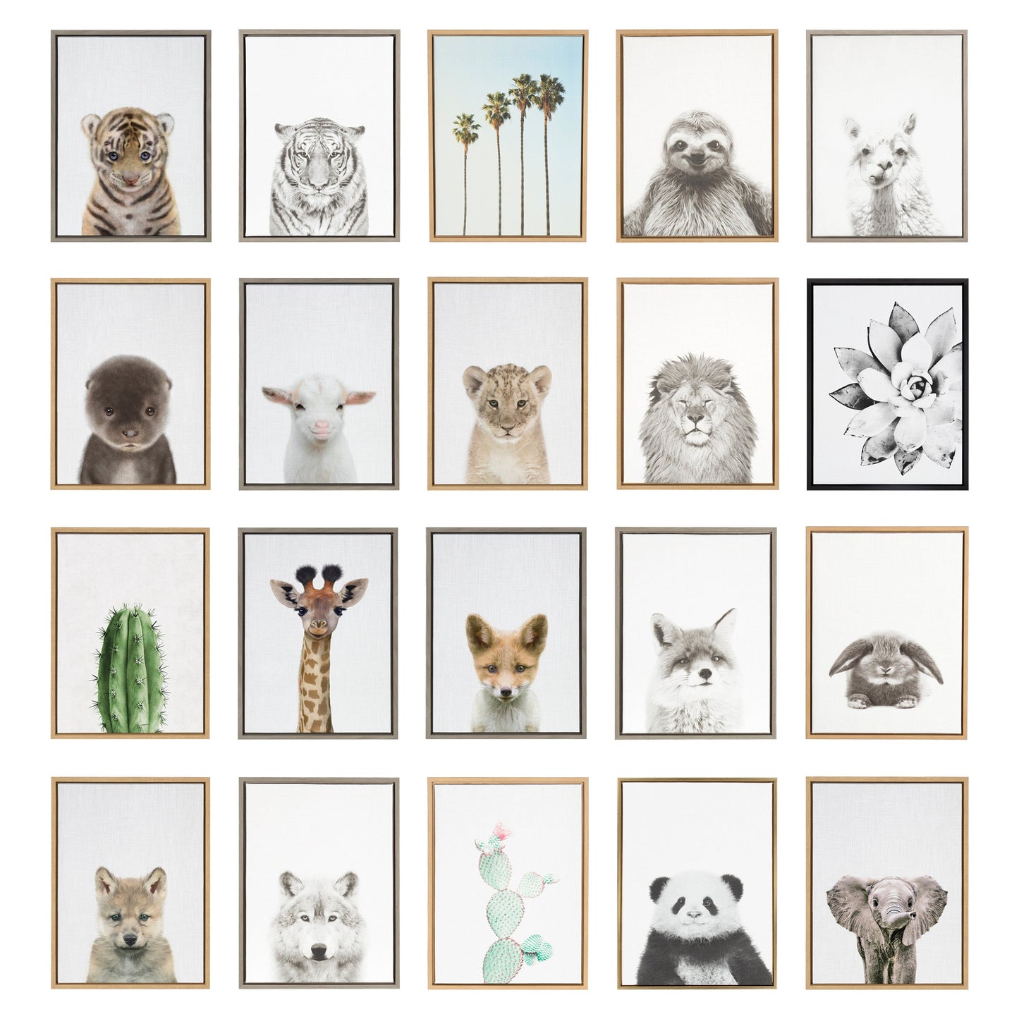 Sylvie Giraffe Framed Canvas by Simon Te of Tai Prints