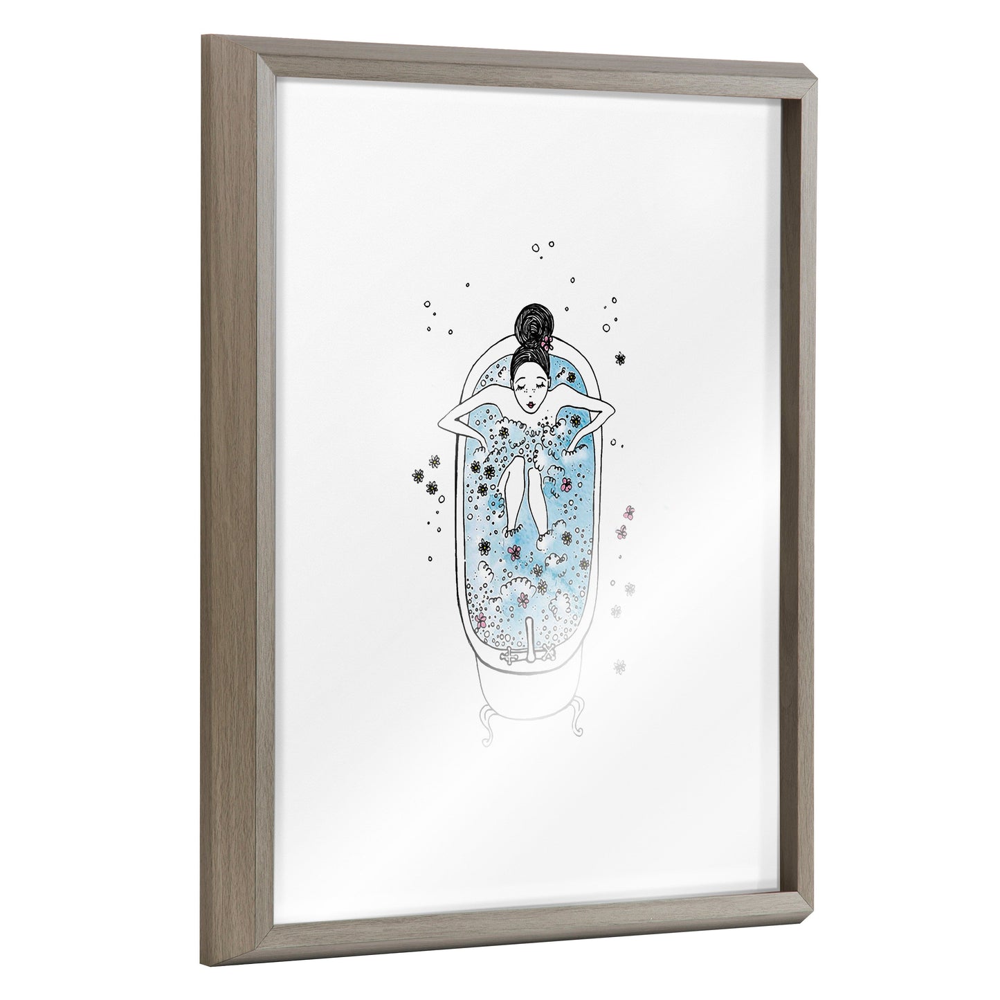 Blake Girl in a Bath Framed Printed Glass by Viola Kreczmer