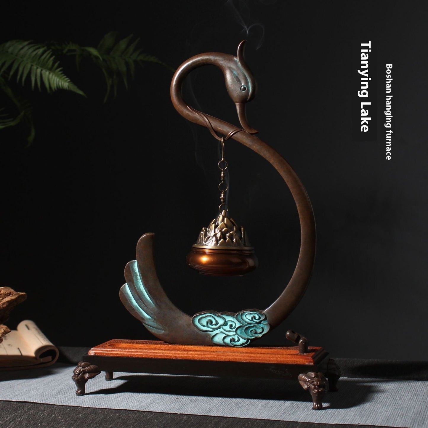 Whispering Petal: Hand-Painted Lotus Incense Burner