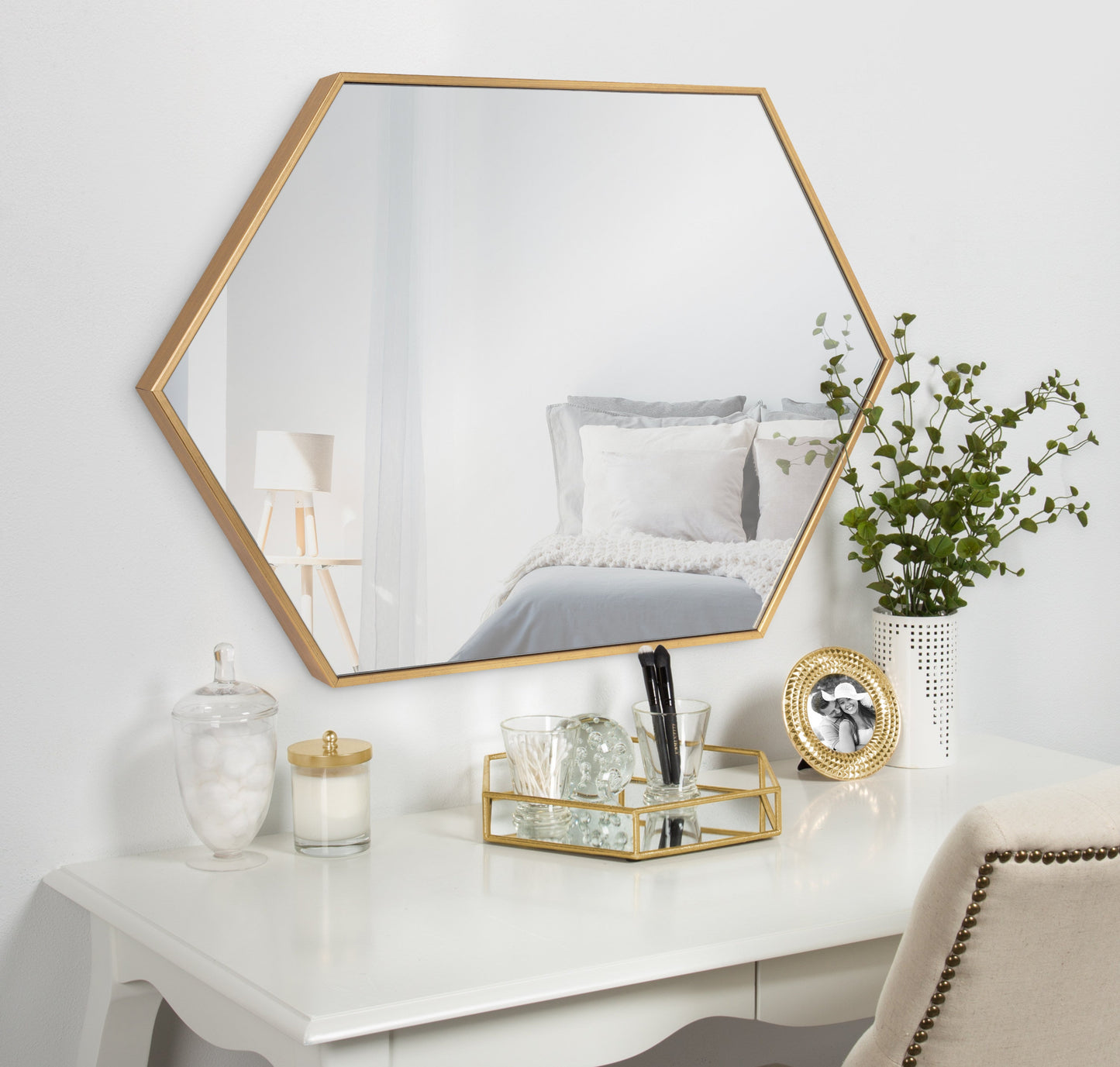 Rhodes Framed Hexagon Wall Mirror