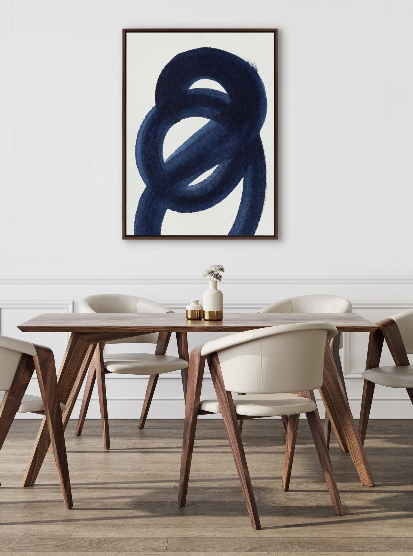 Sylvie Japandi 18 Framed Canvas by Rocket Jack