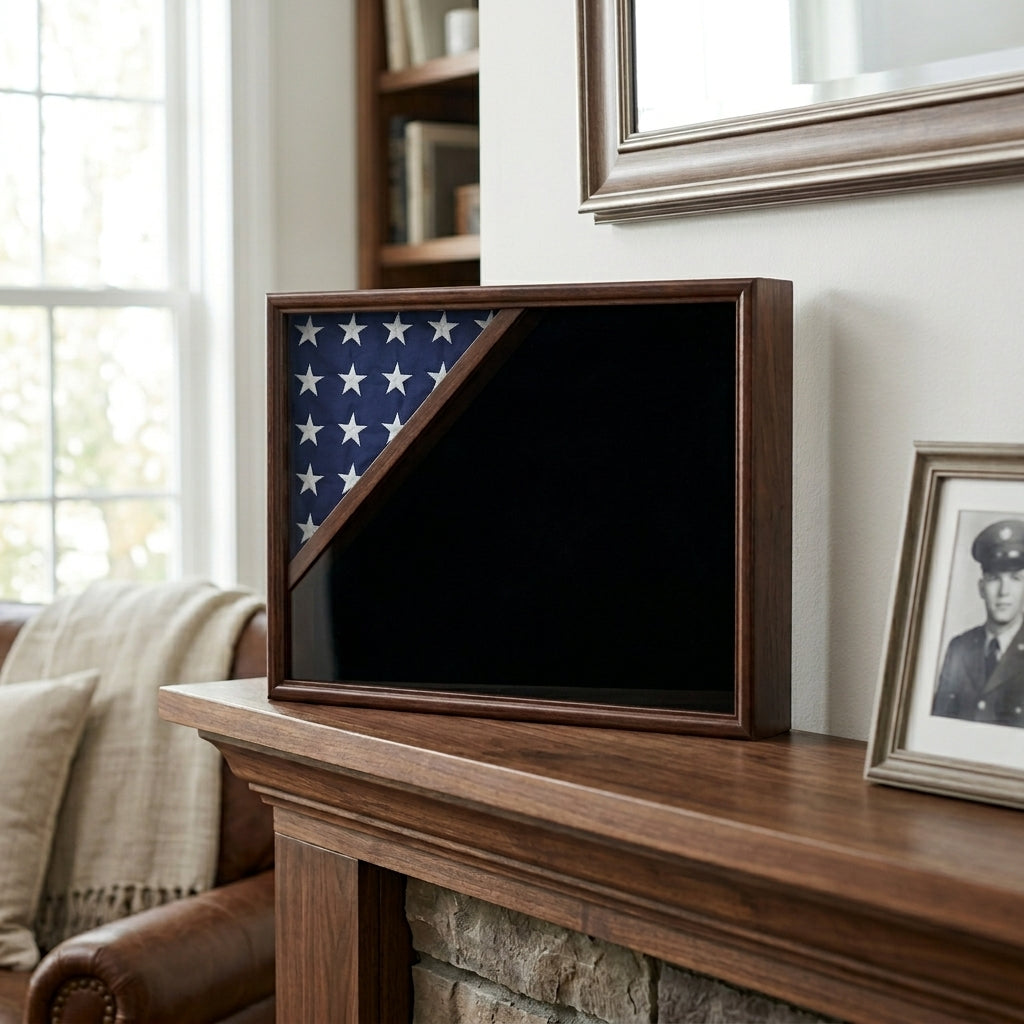 Shadow box for 3x5 flag, Cherry Finish
