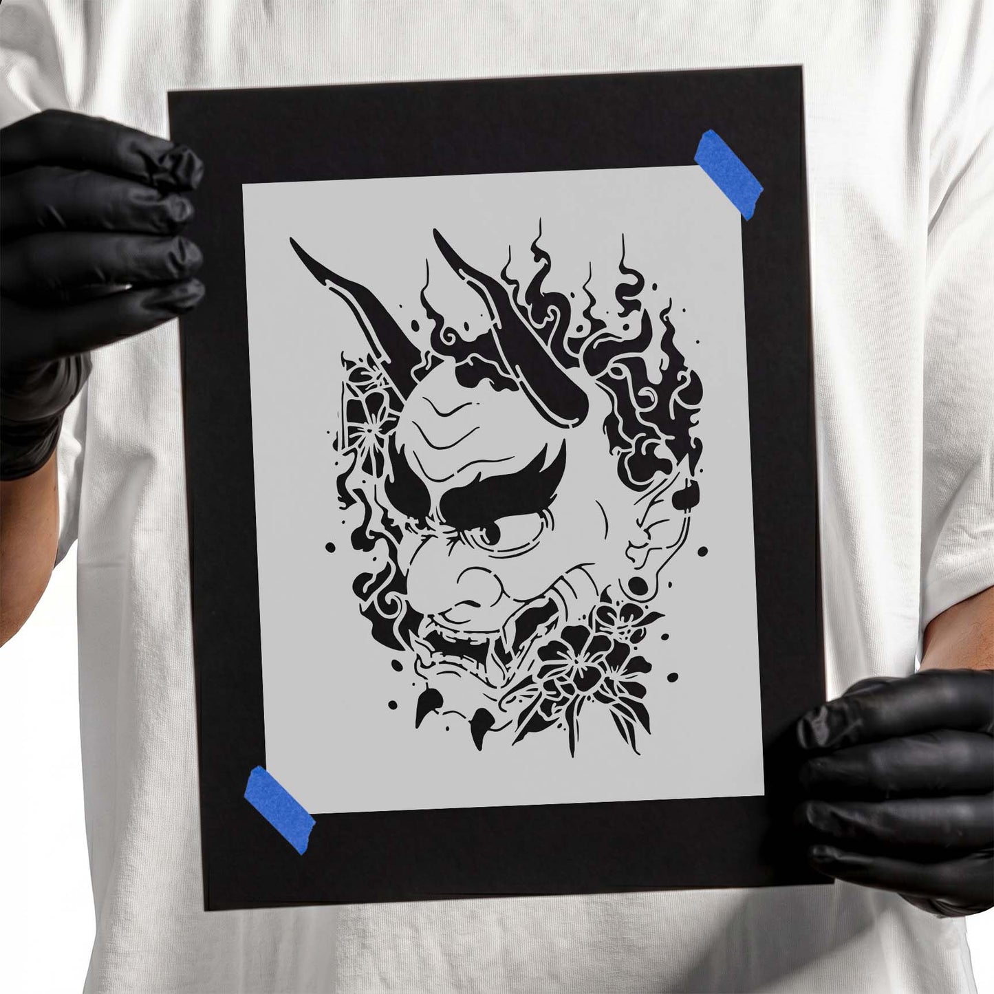 Devil Face Stencil