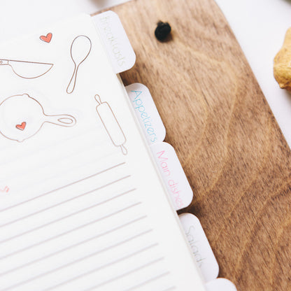 Dividers for Recipe Book
