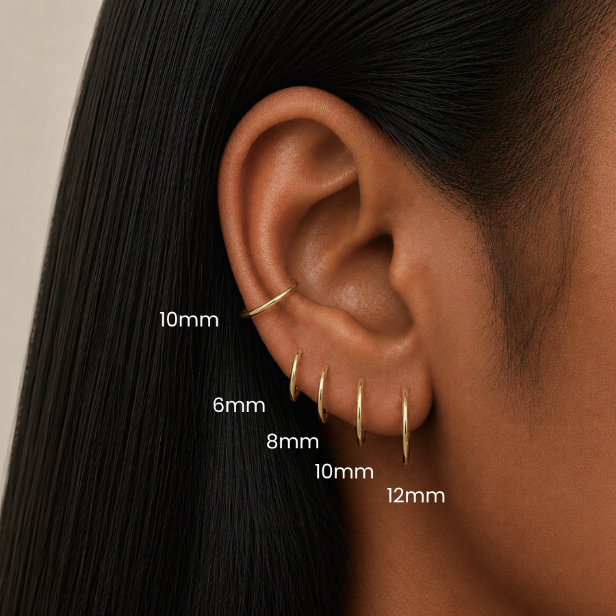 Classic Clicker 10mm Titanium PVD Gold Hinged Nap Hoop Earring