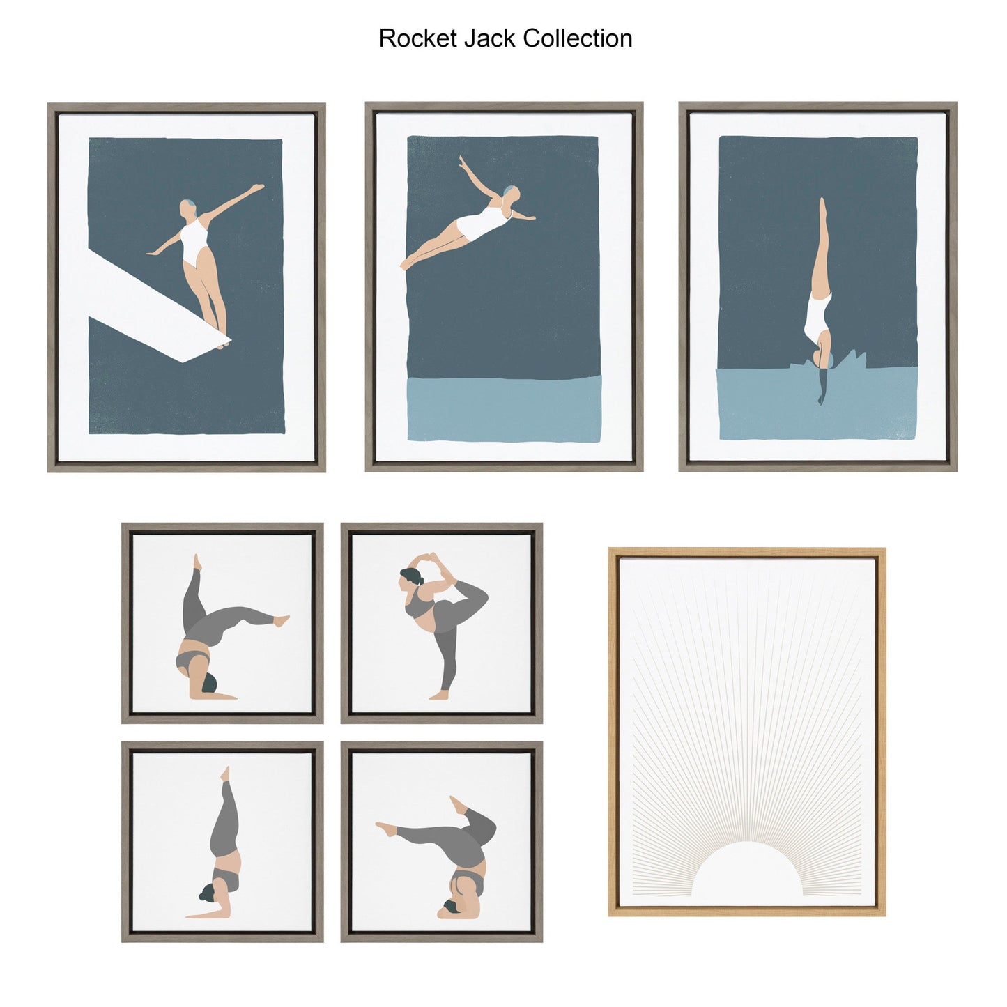 Sylvie The Leap Framed Canvas by Rocket Jack