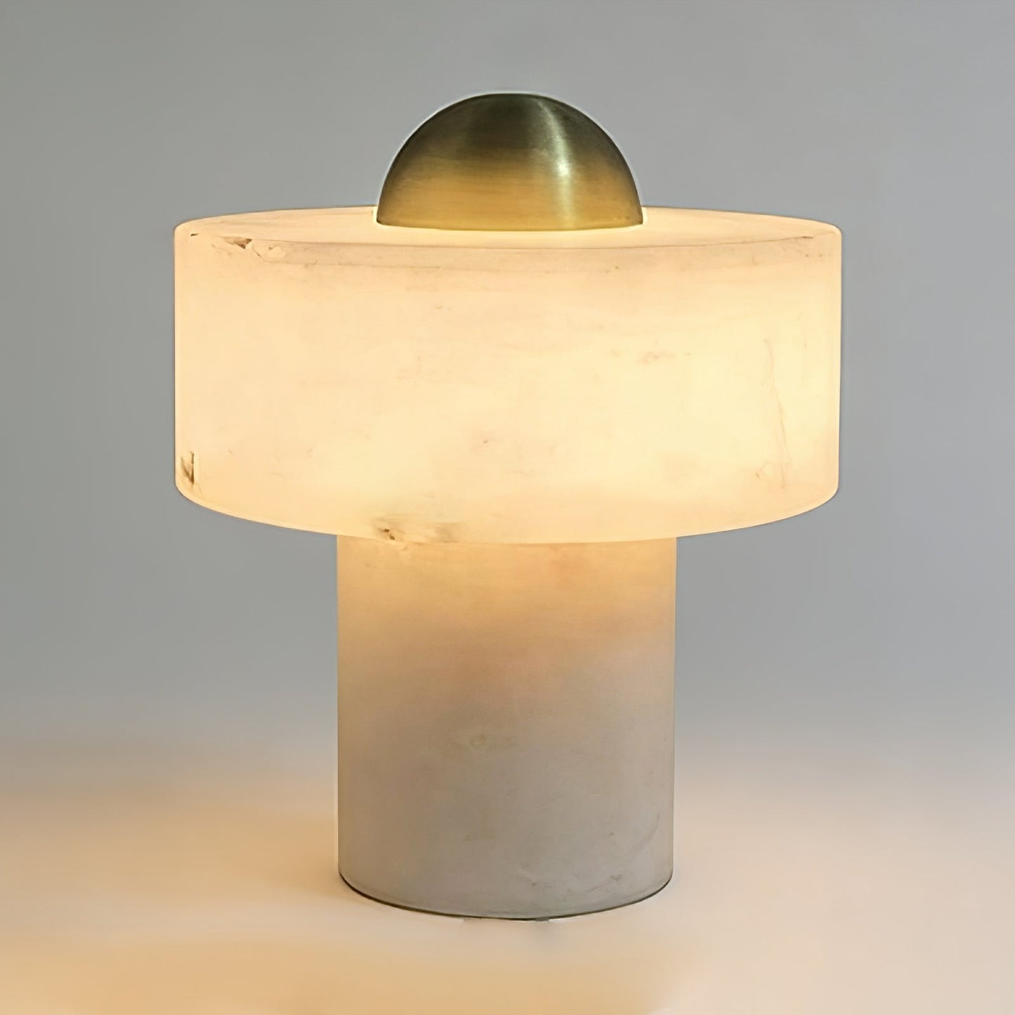 Dual Pillar Natural Alabaster Table Lamp