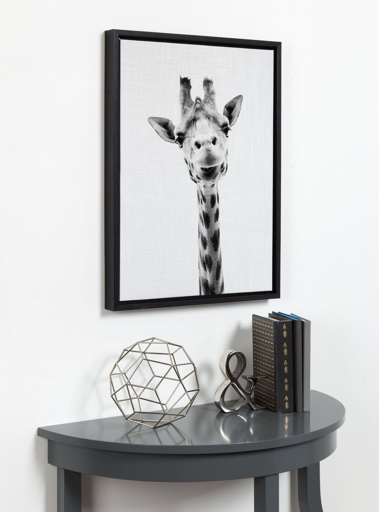 Sylvie Giraffe Framed Canvas by Simon Te of Tai Prints