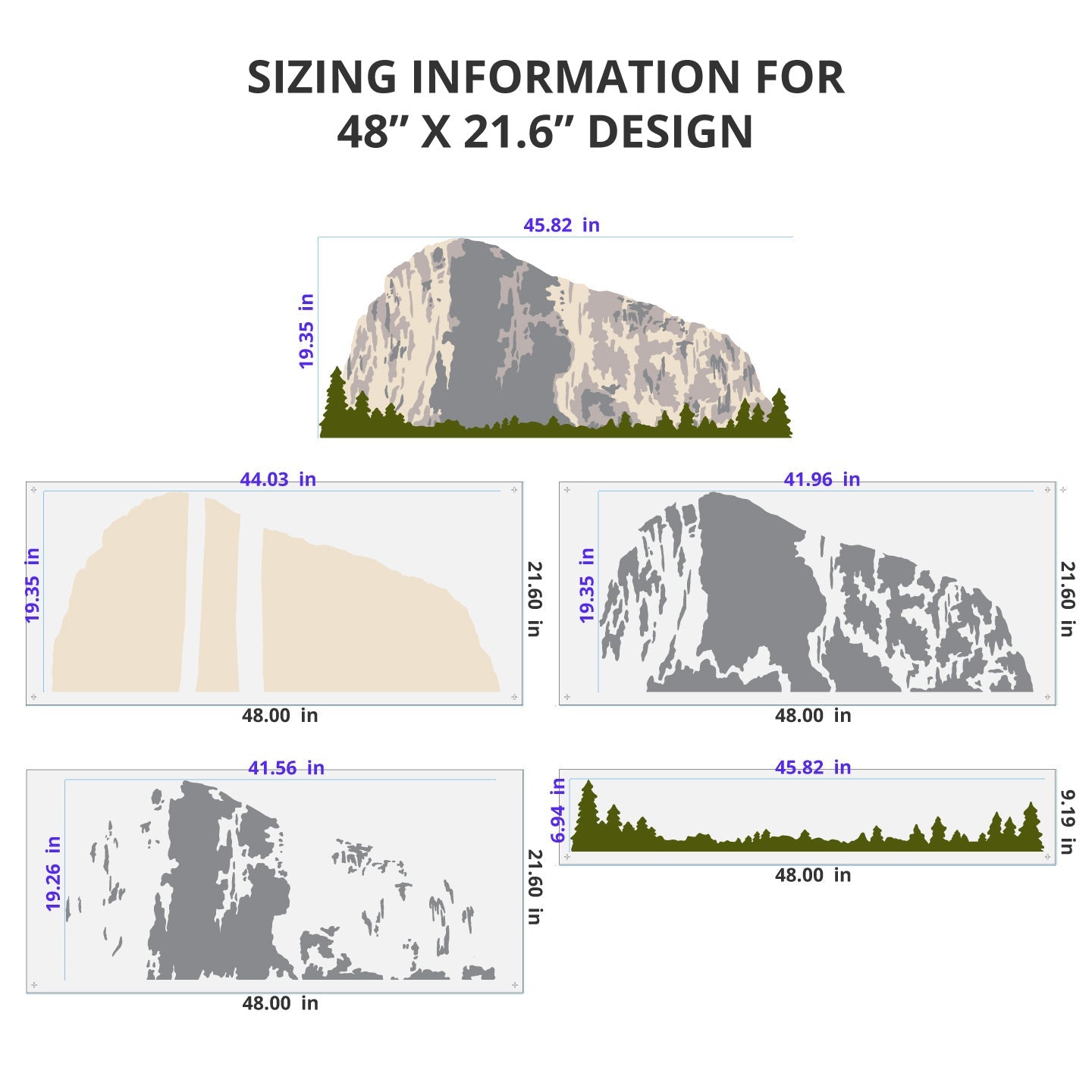 El Capitan Yosemite Wall Mural Stencil Set