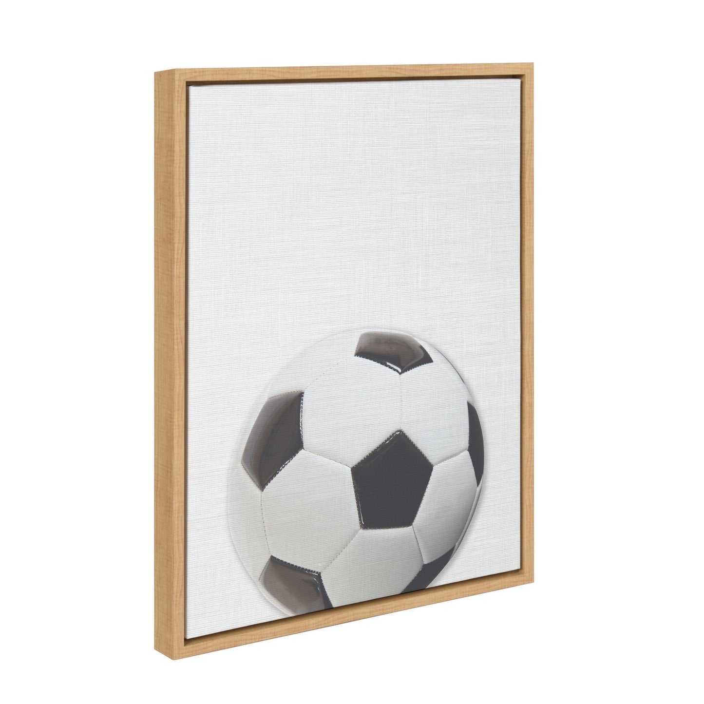 Sylvie Color Soccer Ball Portrait Framed Canvas, Natural 18x24