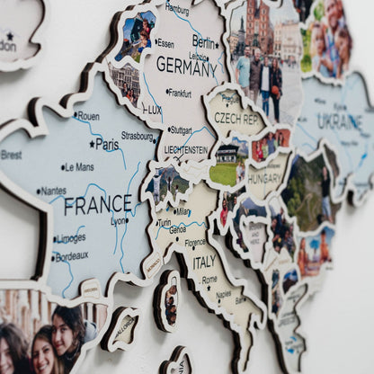 Europe Photo Map Pastel