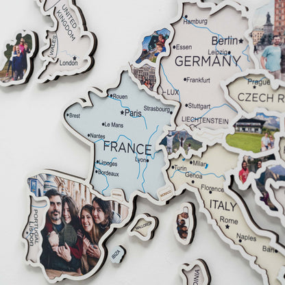 Europe Photo Map Pastel