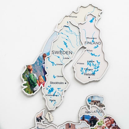Europe Photo Map Pastel