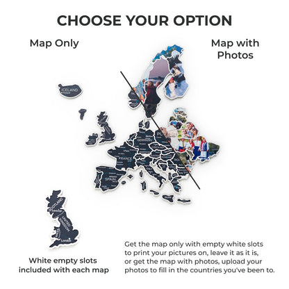 Europe Photo Map Midnight