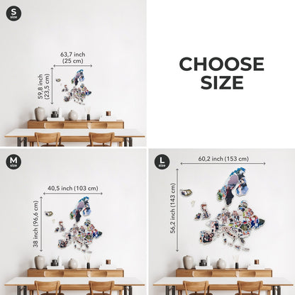 Europe Photo Map Pastel