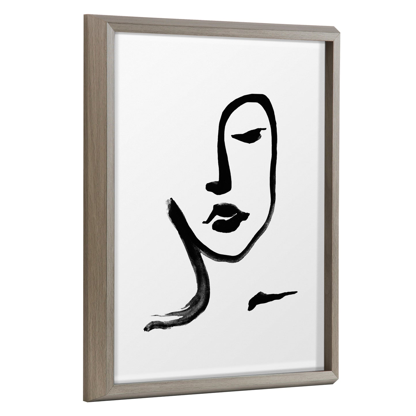 Blake Face Line Print Framed Printed Glass by Viola Kreczmer