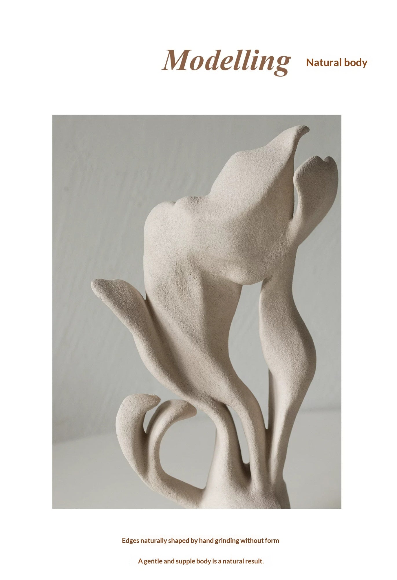 Handcrafted Wabi‑Sabi Resin Art Vase – Neutral Minimalist Sculpture