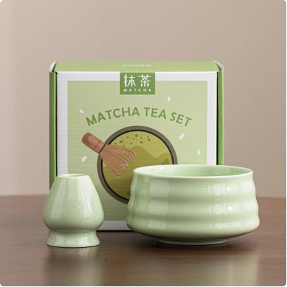 Ceramic Matcha Bowl Set – Two-Piece Stoneware