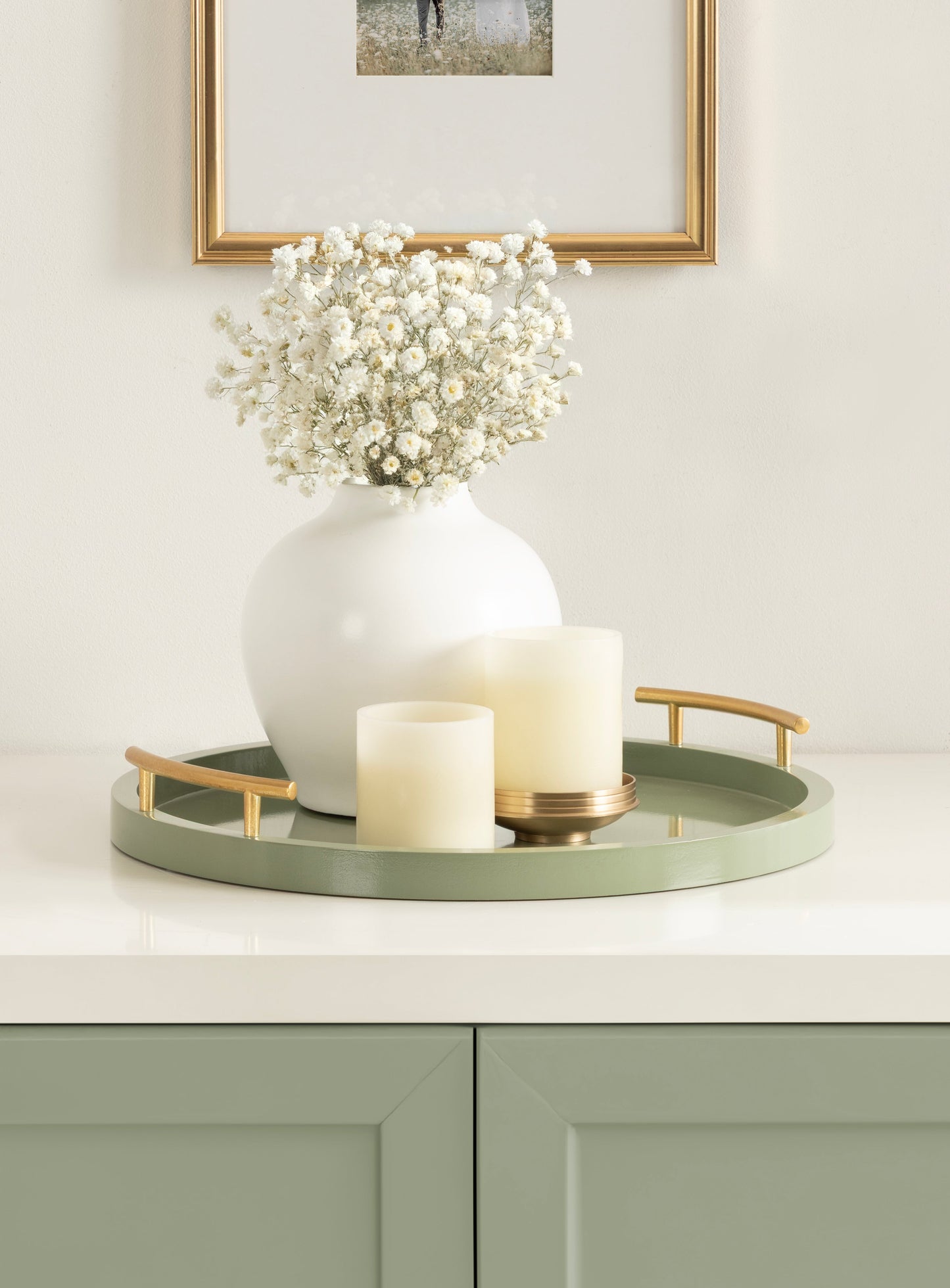 Halsey Wood Round Decorative Tray