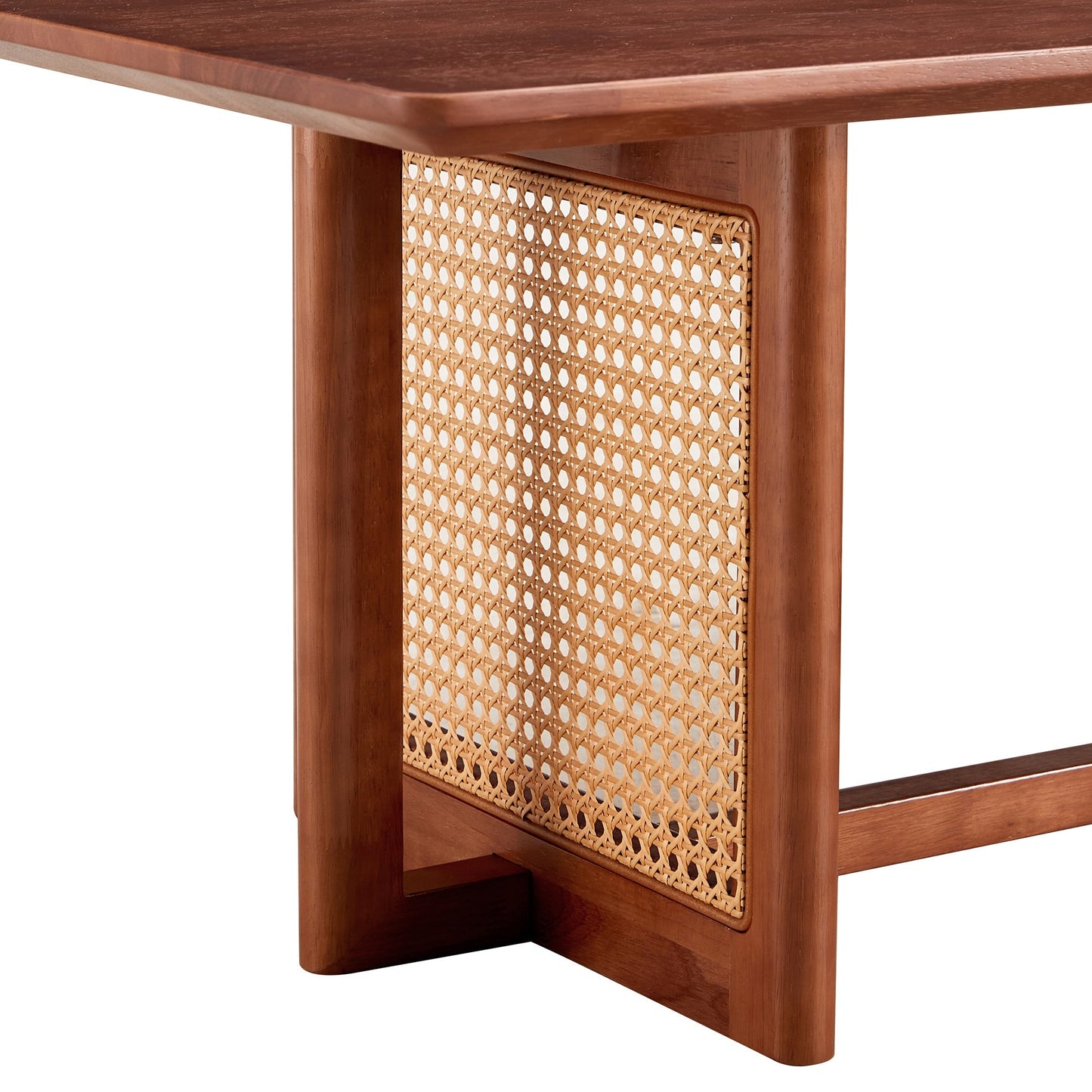 Chinese Style Imitation Rattan Tea Table Walnut Color