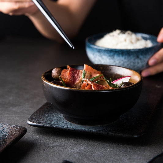 Japanese Style Porcelain Rice Bowls